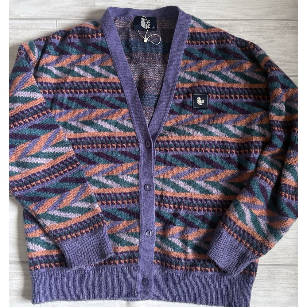 Harper & Lewis Retro Pattern Knitted Cardigan Vintage 90's Look M Unisex
